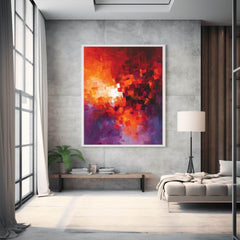 Abstract Blocks Red painting