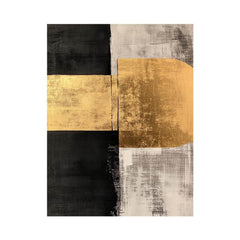 Abstract Squares Black Gold Luxury Painting