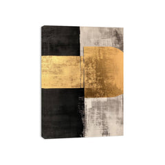 Abstract Squares Black Gold Luxury Painting