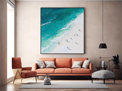 Birds eye view beach painting