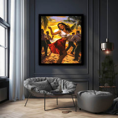 Saexy Girl dancing on the beach Painting