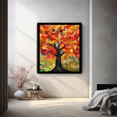 Beautioful river Landscape forest Painting