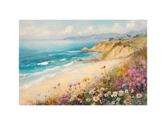Wild flowers beach painting