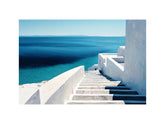 Santorini Beach Blue Water Painting