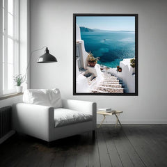 Santorini Staris to Beach Painting