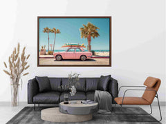 Surf car Plam tree beach Painting