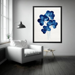 Four-leaf clovers indigo blue Minimlaist Art painting