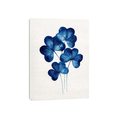 Four-leaf clovers indigo blue Minimlaist Art painting