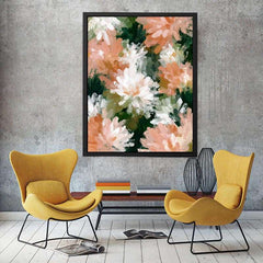 The Shape of Blooming Abstract Flowers Painting