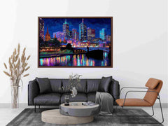 Melbourne Night City Painting
