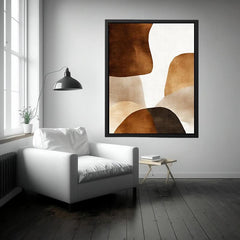 Serene Symmetry Beige Abstract Art Painting