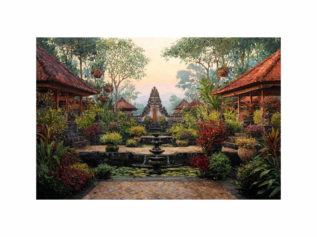 Bali Garden Canvas Art Painting