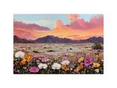 Bloomign wildflowers in desert Canvas Art Painting