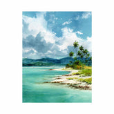 Sandy Beach watercolor Canvas Art Painting