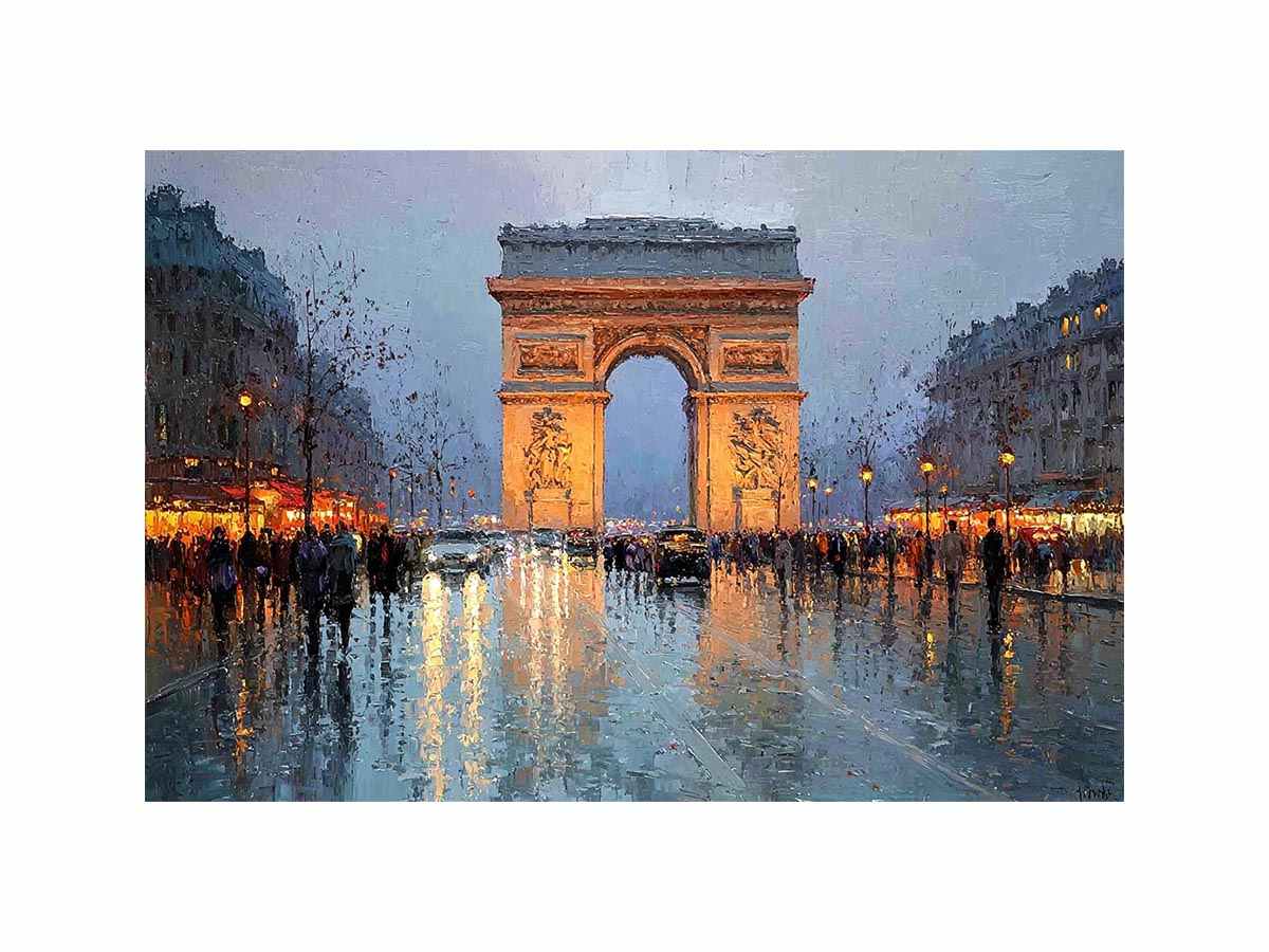 Arc De Triomphe Paris Canvas Art Painting