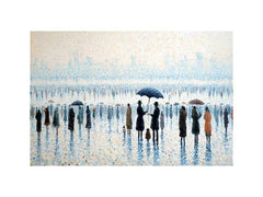 Beachside Umbrealas Canvas Art Painting