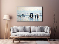 Beachside Umbrealas Canvas Art Painting