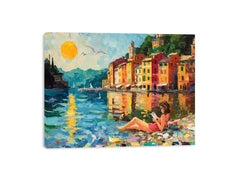 Beach Reading Canvas Art Painting