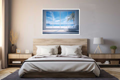Beach Window Art Canvas Print