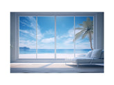Beach Window Art Canvas Print