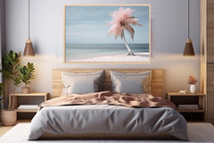 Silver Pink Beach Tree Canvas Print