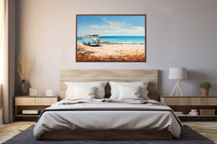 campervan Beach Art Canvas Print