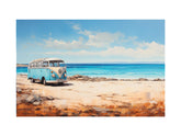 campervan Beach Art Canvas Print