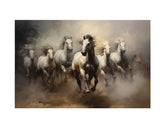 Lucky Seven Horses Painting Canvas Print