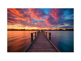 Jetty Sunset Art Canvas Print