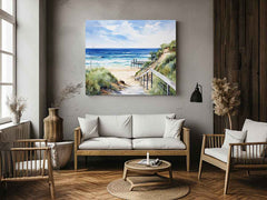 Beach Path Artwork Canvas Painting Print