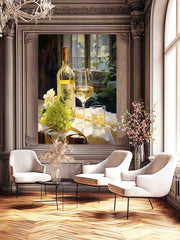 White Wine Art Canvas Print