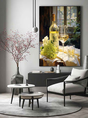 White Wine Art Canvas Print
