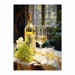 White Wine Art Canvas Print
