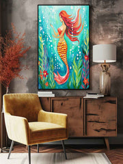 Underwater Mermaid Canvas Painting Print