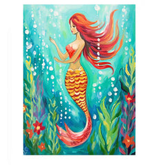 Underwater Mermaid Canvas Painting Print