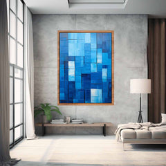 High End Modern Blue Art Canvas painting Print