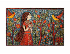 Madhubani Brids Canvas Print