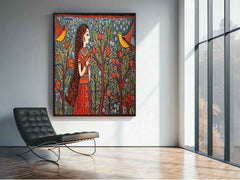 Madhubani Brids Canvas Print