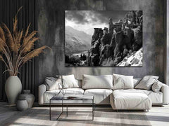 Meteoron Monast Grey Art Photography Canvas Print