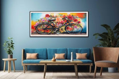 Bicycle Art Painting Canvas Print