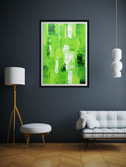 Abstract Green palette knife painting
