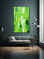 Abstract Green palette knife painting