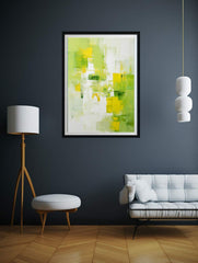 Abstract Painting Green Yellow Canvas Print