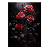 Black Roses Flower Canvas Print