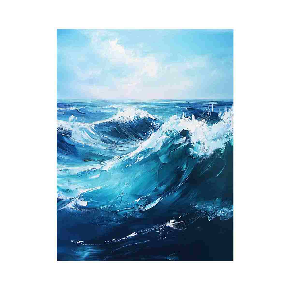 Blue Ocean Waves Painting