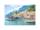 Campania Italy Beach Town Painting