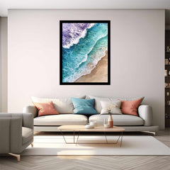 Teal Beach Ocean waves Painting