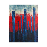 Blue Poles Abstract Painting