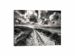 Beach Path balck & white Canvas Print