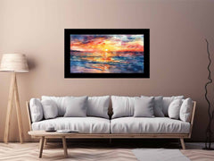 Beach Canvas Sunset Painting Print